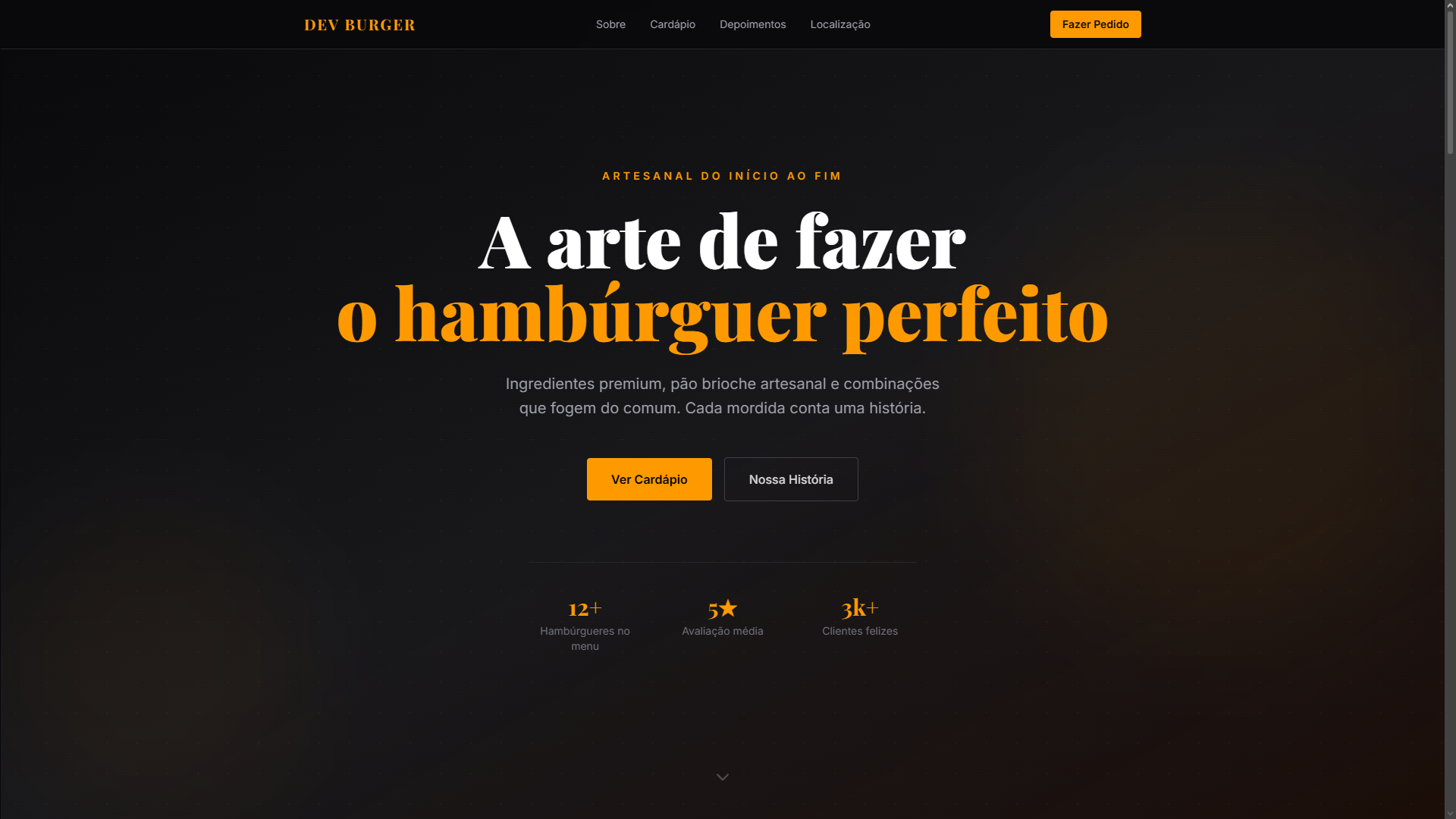 Screenshot do projeto Dev Burger